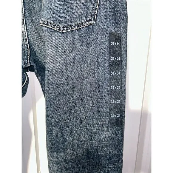 Express Men's Classic Straight Jeans Blue Size 34x34 Five-Pocket Design - Picture 3 of 7